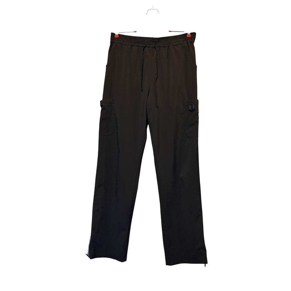 Urbane Performance Scrub Bottoms Women Medium Black Zipper Ankle Cargo Utility